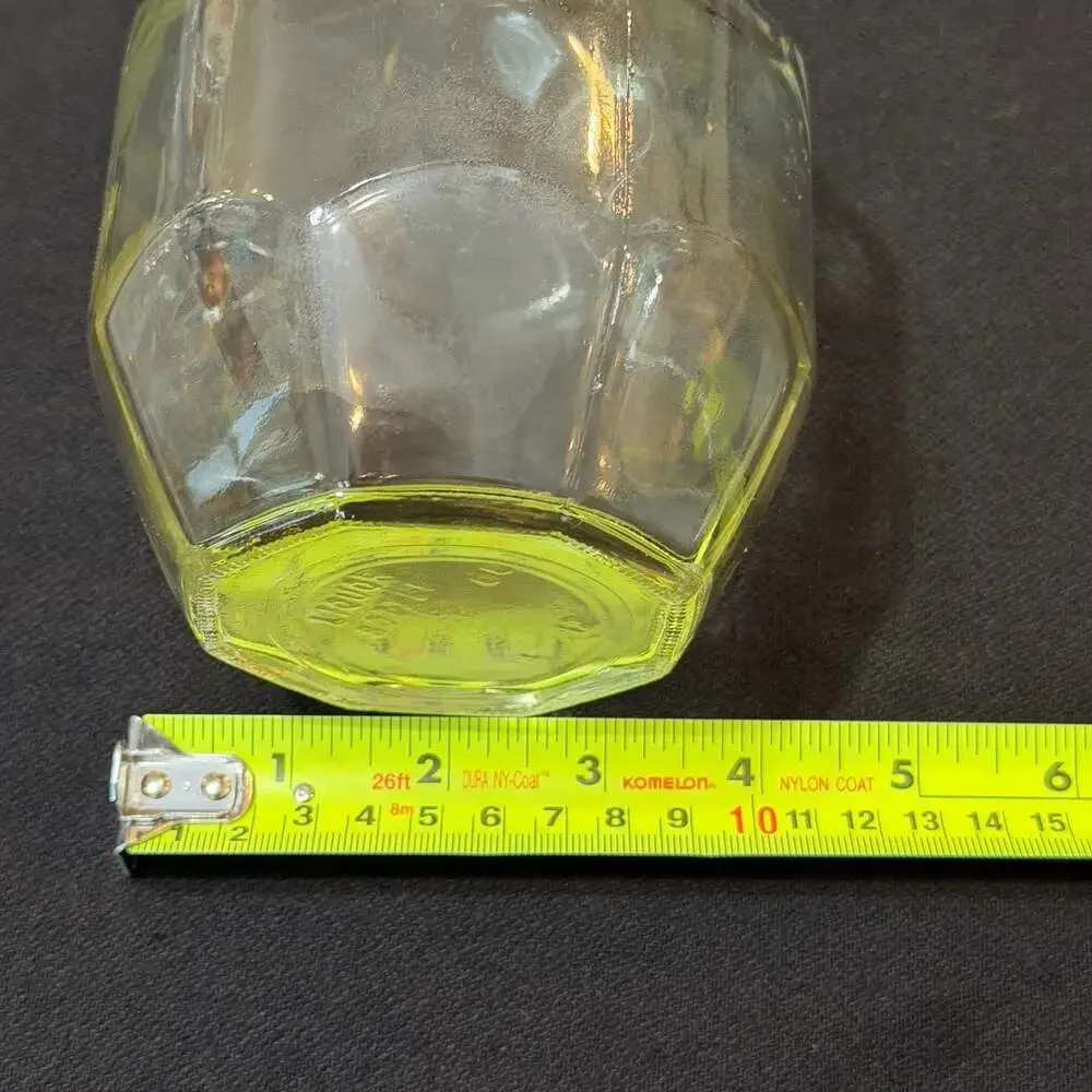 Vintage Octagonal Glass Decanter Bottle with Cork Stopper